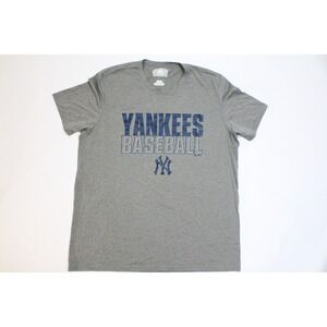 Majestic New York Yankees Baseball T-Shirt Mens XL Gray Short Sleeve Graphic Tee